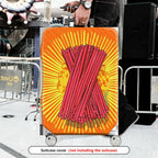 1-Piece Festive Orange Firecrackers Holiday Celebration Vibrant  Suitcase Luggage Cover, Stretch Protective Sleeve