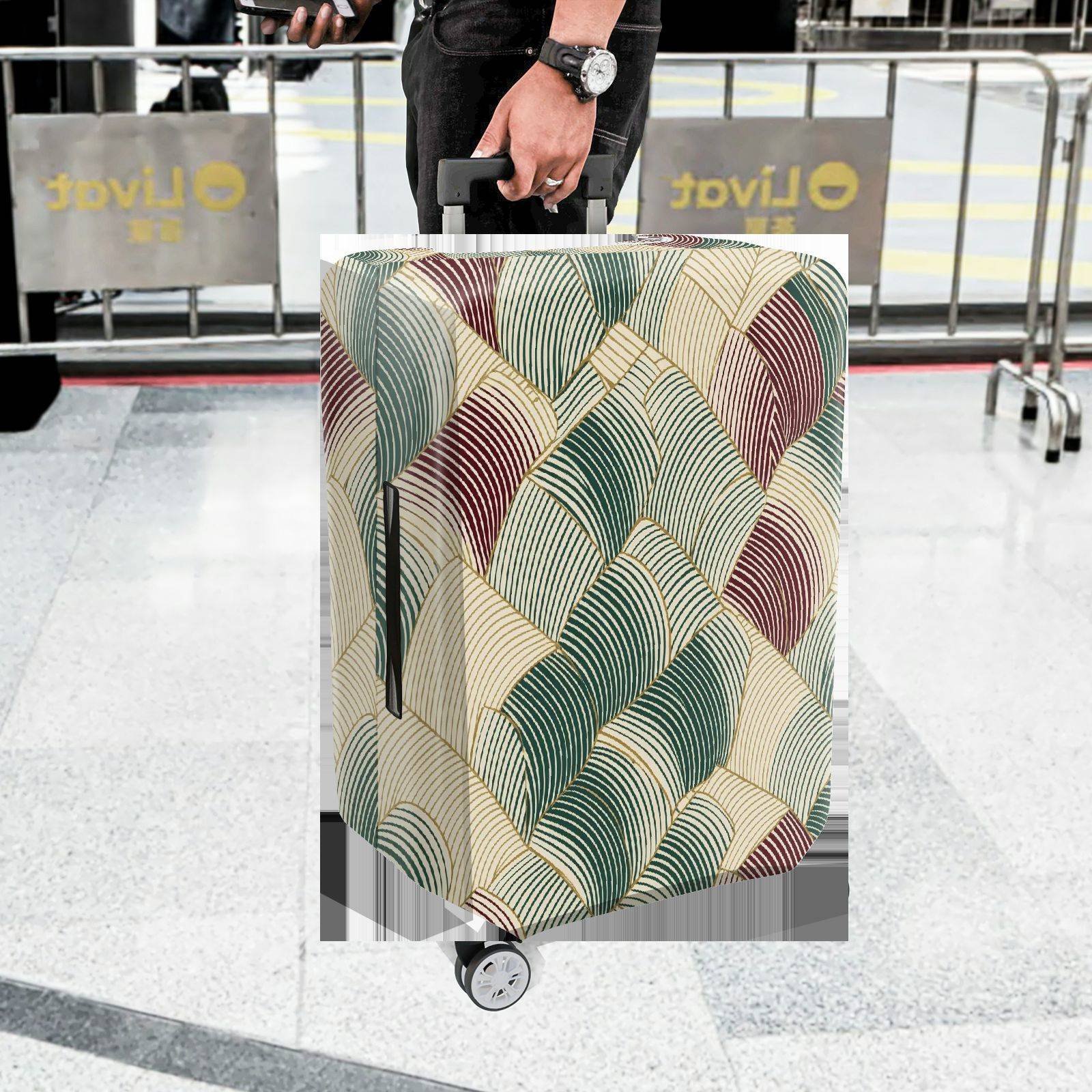 1-Piece Abstract Geometric Colorful Modern Stylish Elegant  Suitcase Luggage Cover, Stretch Protective Sleeve
