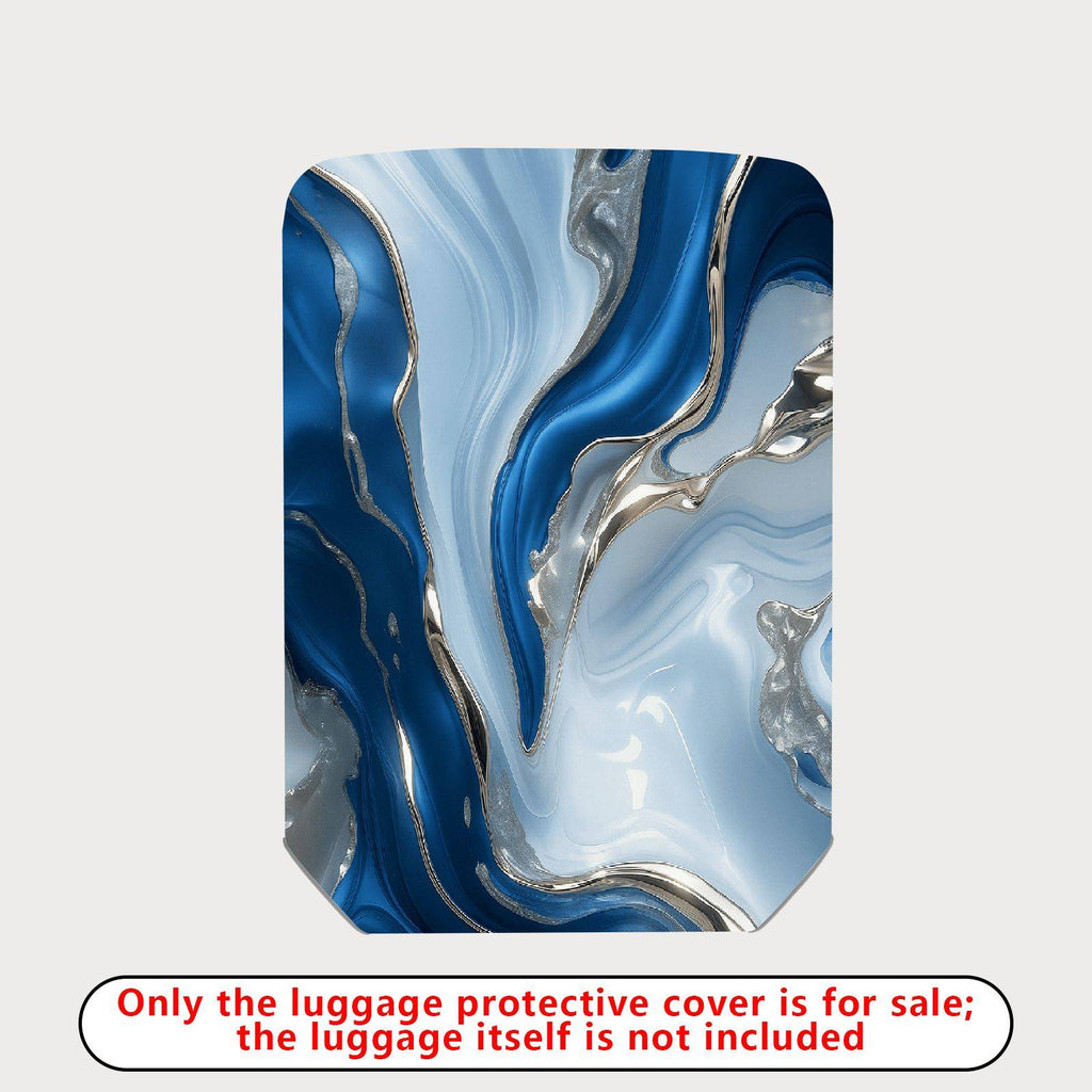 1-Piece Abstract Blue Marble Swirl Artistic Colorful  Suitcase Luggage Cover, Stretch Protective Sleeve