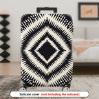 1-Piece Tribal Geometric Diamond Pattern Black White  Suitcase Luggage Cover, Stretch Protective Sleeve