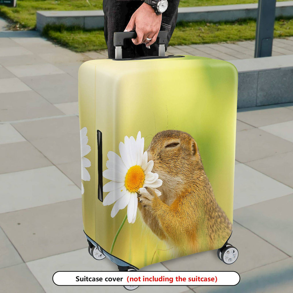 1-Piece Cute Animal Flower Nature Spring Travel  Suitcase Luggage Cover, Stretch Protective Sleeve