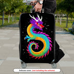 1-Piece Colorful Vibrant Dragon Mythical Fantasy Artistic  Suitcase Luggage Cover, Stretch Protective Sleeve