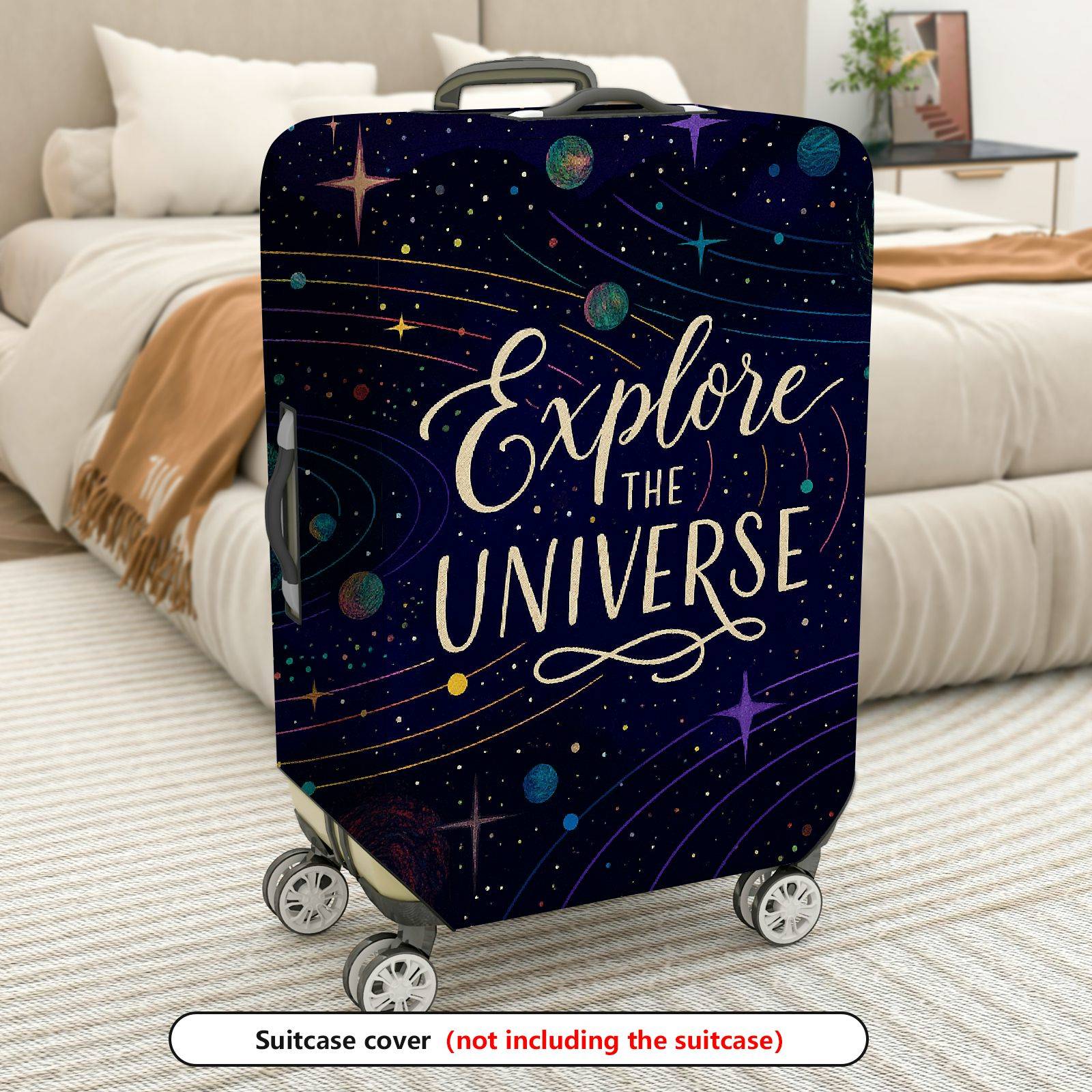 1-Piece Explore Universe Space Star Galaxy Cosmic  Suitcase Luggage Cover, Stretch Protective Sleeve