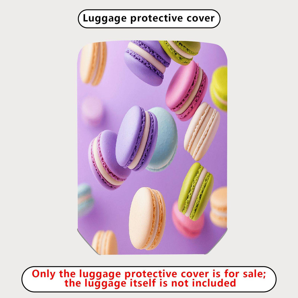 1-Piece Colorful Sweet Macaron Pastel Fun Cute  Suitcase Luggage Cover, Stretch Protective Sleeve