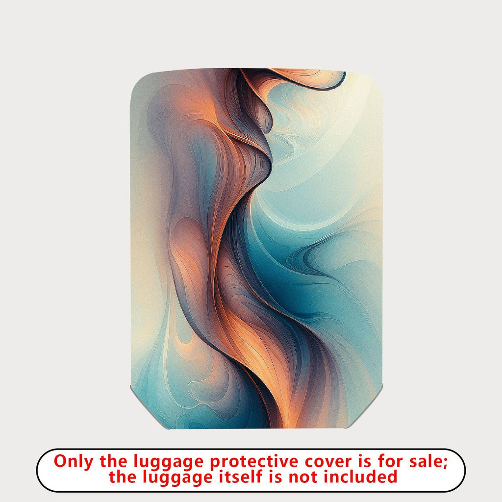 1-Piece Abstract Swirl Gradient Artistic Colorful Sleek  Suitcase Luggage Cover, Stretch Protective Sleeve