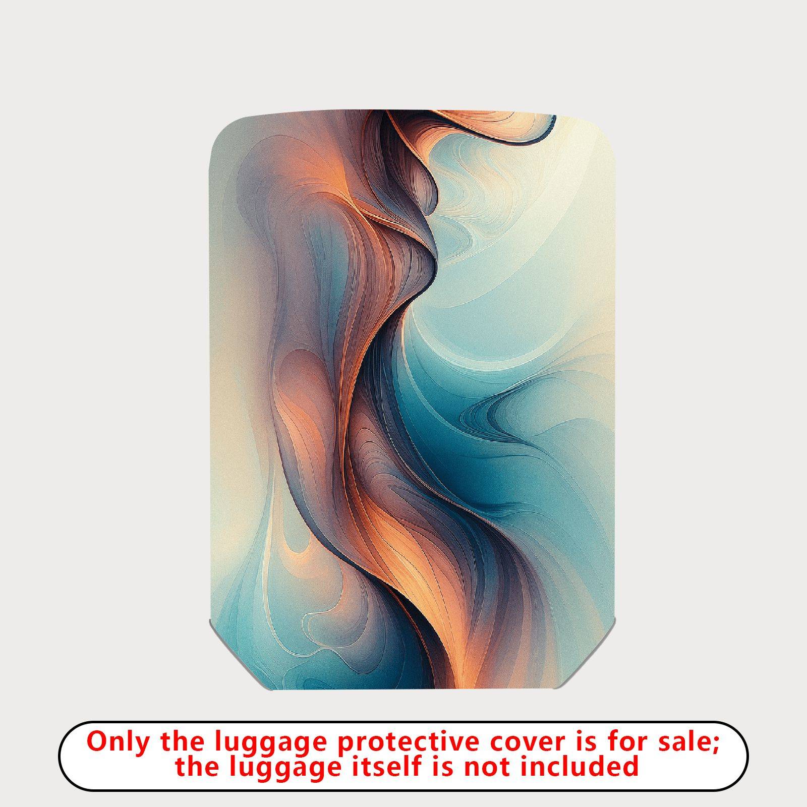 1-Piece Abstract Swirl Gradient Artistic Colorful Sleek  Suitcase Luggage Cover, Stretch Protective Sleeve