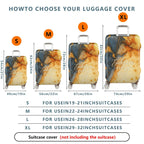 1-Piece Abstract Artistic Splash Golden Blue Marble Whirl  Suitcase Luggage Cover, Stretch Protective Sleeve