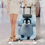 1-Piece Cute Penguin Snow Winter Travel  Suitcase Luggage Cover, Stretch Protective Sleeve