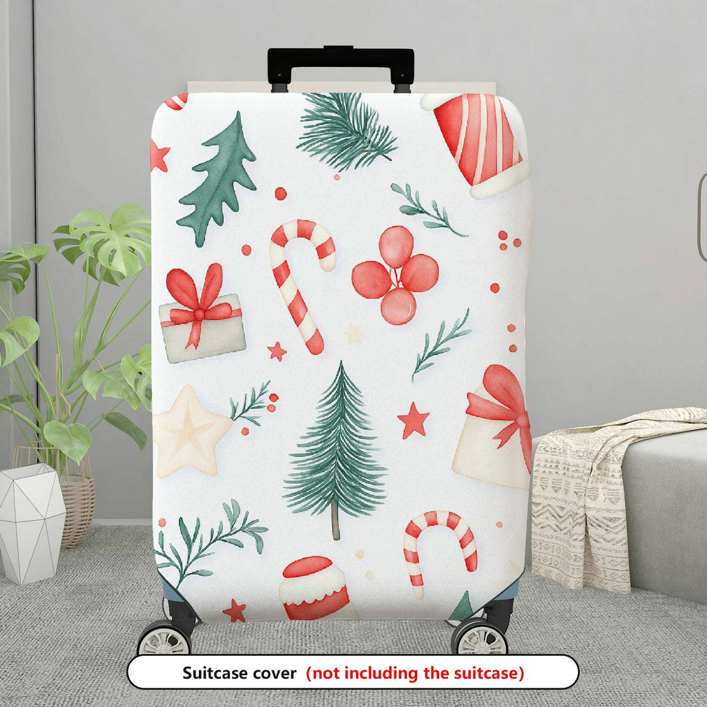 1-Piece Christmas Holiday Festive Xmas Seasonal  Suitcase Luggage Cover, Stretch Protective Sleeve