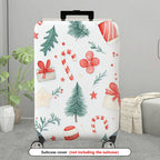 1-Piece Christmas Holiday Festive Xmas Seasonal  Suitcase Luggage Cover, Stretch Protective Sleeve