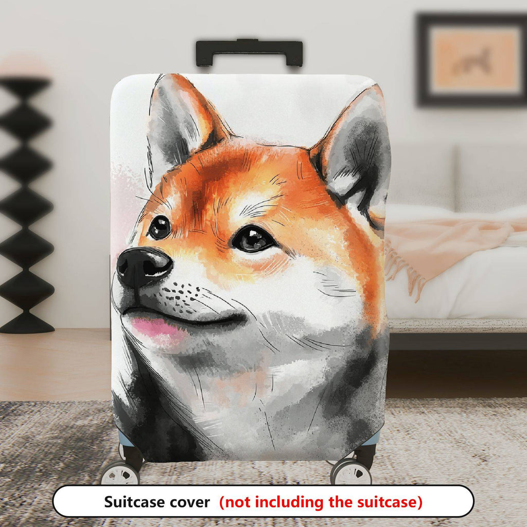 1-Piece Animal Art Abstract Creative Fox  Suitcase Luggage Cover, Stretch Protective Sleeve