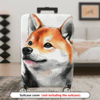 1-Piece Animal Art Abstract Creative Fox  Suitcase Luggage Cover, Stretch Protective Sleeve