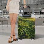 1-Piece Green Maze Landscape Nature Scenic Art  Suitcase Luggage Cover, Stretch Protective Sleeve