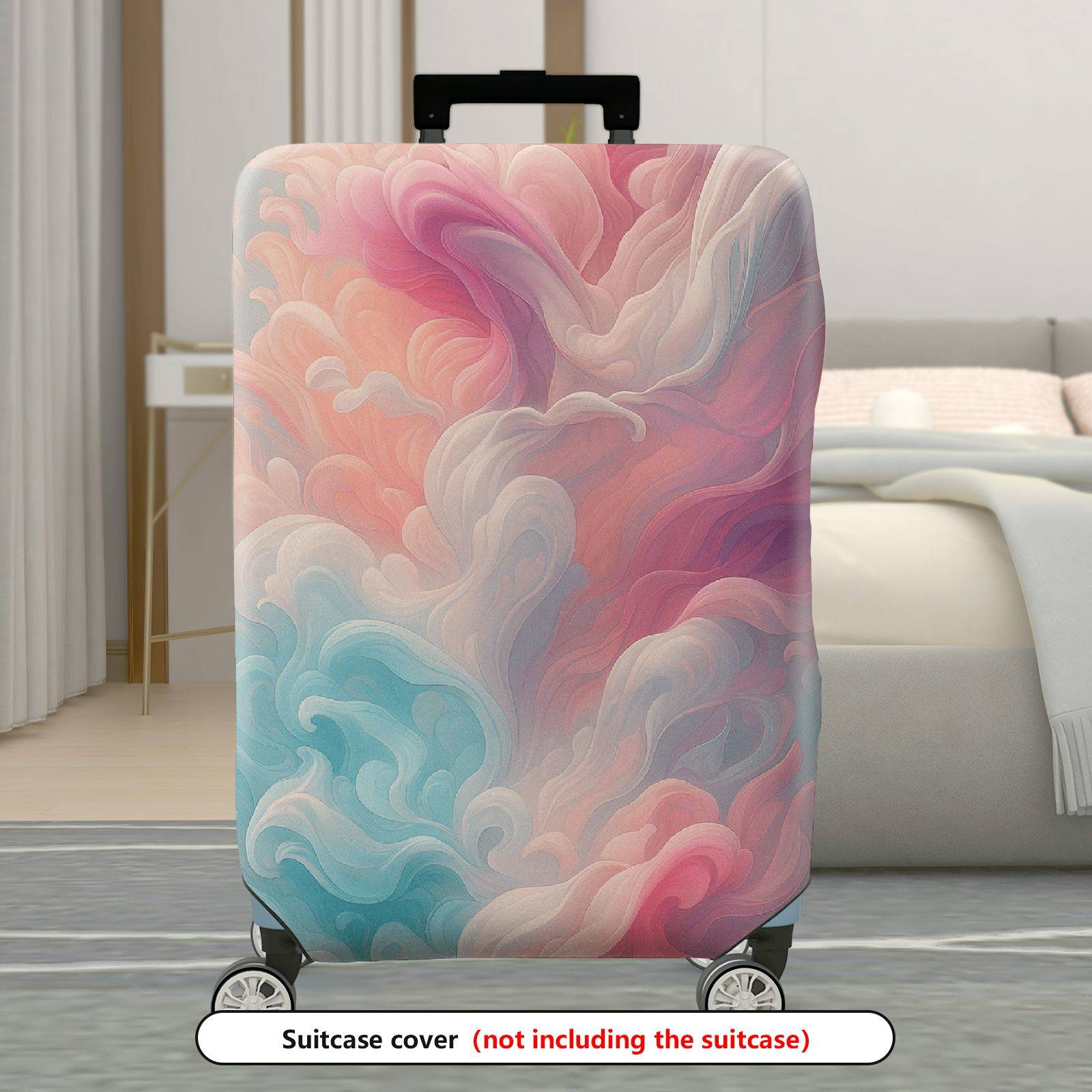 1-Piece Abstract Colorful Cloud Pattern  Suitcase Luggage Cover, Stretch Protective Sleeve