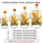 1-Piece Adorable Musical Teddy Bear Art Vintage Nature Travel  Suitcase Luggage Cover, Stretch Protective Sleeve