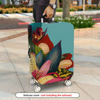 1-Piece Floral Leaf Nature Pattern Colorful  Suitcase Luggage Cover, Stretch Protective Sleeve