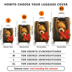 1-Piece Autumn Cute Animal Tree Leaf Woodland  Suitcase Luggage Cover, Stretch Protective Sleeve