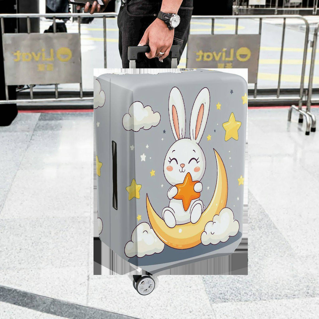 1-Piece Rabbit Moon Star Cloud Cute Soft Dreamy  Suitcase Luggage Cover, Stretch Protective Sleeve