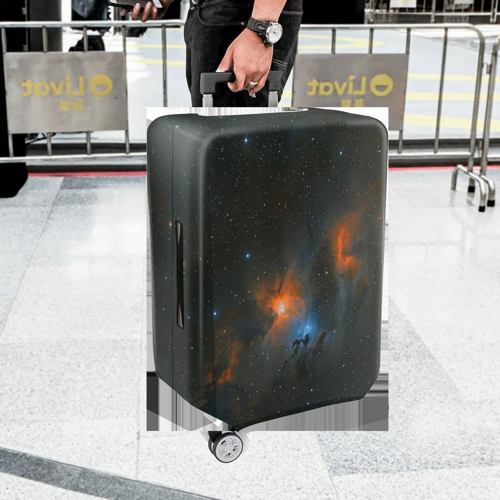 1-Piece Nebula Galaxy Starry Space Universe Cosmic  Suitcase Luggage Cover, Stretch Protective Sleeve