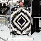 1-Piece Tribal Geometric Diamond Pattern Black White  Suitcase Luggage Cover, Stretch Protective Sleeve