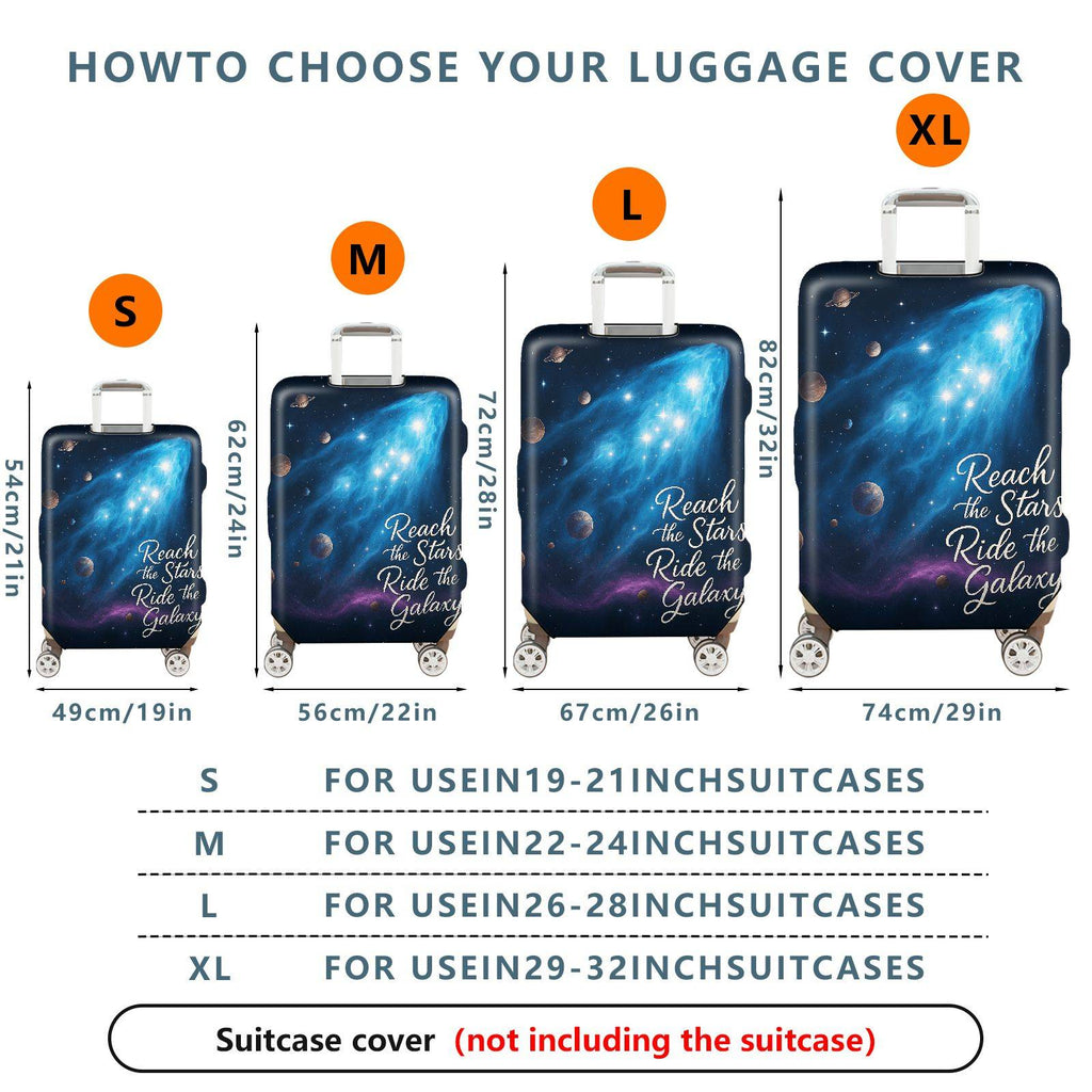 1-Piece Galaxy Stars Space Astronaut Planet Cosmic  Suitcase Luggage Cover, Stretch Protective Sleeve
