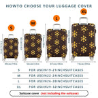 1-Piece Gold Snowflake Pattern Dark Brown Glitter Festive Holiday  Suitcase Luggage Cover, Stretch Protective Sleeve