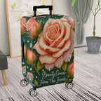 1-Piece Elegant Romantic Floral Glitter Typography  Suitcase Luggage Cover, Stretch Protective Sleeve