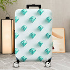1-Piece Diamond Geometric Pattern Turquoise Blue White Chic  Suitcase Luggage Cover, Stretch Protective Sleeve