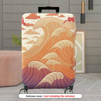 1-Piece Abstract Ocean Waves Artistic Flow Zen Mythical  Suitcase Luggage Cover, Stretch Protective Sleeve