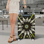 1-Piece Abstract Hand Geometric Circle Bohemian  Suitcase Luggage Cover, Stretch Protective Sleeve