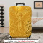 1-Piece Angel Wings Golden Pattern Inspirational Quote Luggage  Suitcase Luggage Cover, Stretch Protective Sleeve