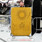 1-Piece Sunlight Nature Art Yellow Cosmic Vintage Bohemian  Suitcase Luggage Cover, Stretch Protective Sleeve