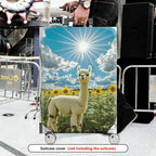 1-Piece Alpaca Sunflower Sky Cloud Nature  Suitcase Luggage Cover, Stretch Protective Sleeve