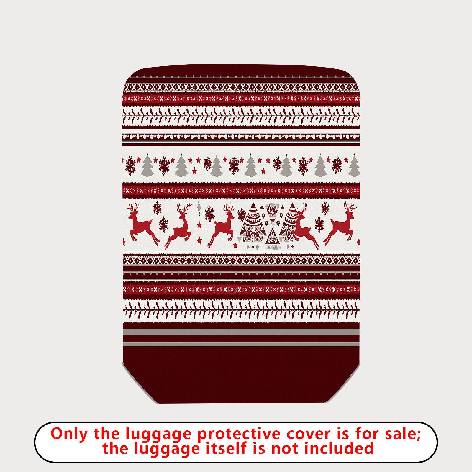 1-Piece Reindeer Snowflakes Christmas Winter Holiday Festive  Suitcase Luggage Cover, Stretch Protective Sleeve