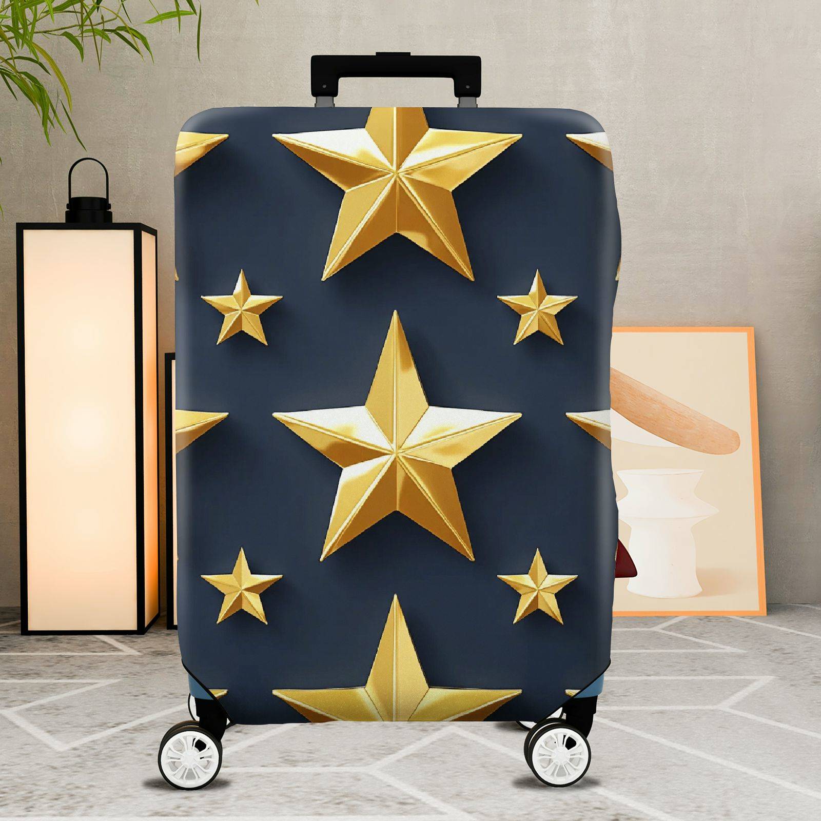 1-Piece Gold Star Pattern Travel Business Holiday Luggage  Suitcase Luggage Cover, Stretch Protective Sleeve