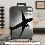 1-Piece Airplane Travel Clouds Sky Black and White  Suitcase Luggage Cover, Stretch Protective Sleeve