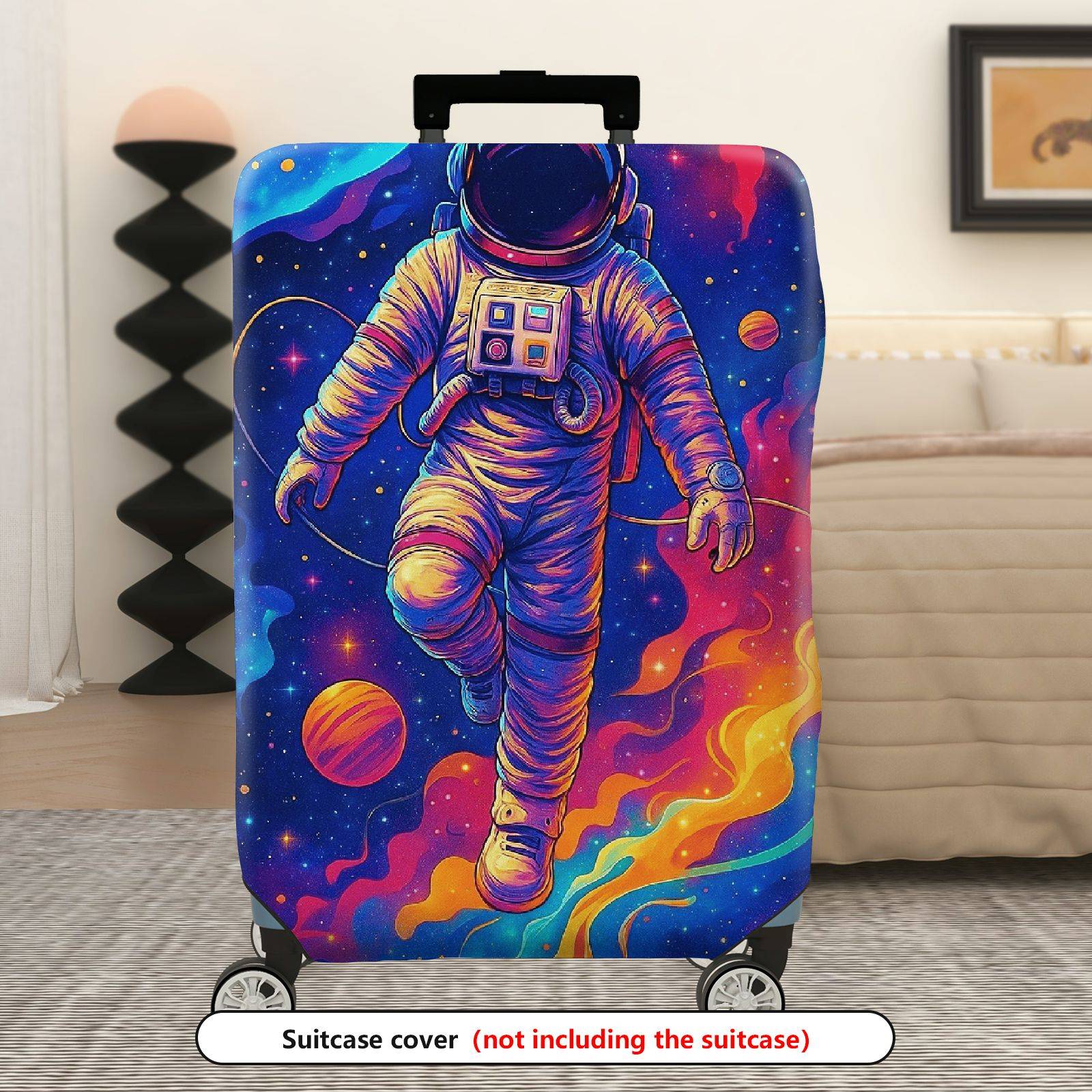 1-Piece Astronaut Galaxy Space Stars Planets Universe  Suitcase Luggage Cover, Stretch Protective Sleeve