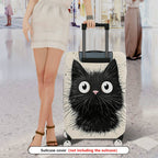 1-Piece Black Cat  Animal Cute Funny Stylish  Suitcase Luggage Cover, Stretch Protective Sleeve