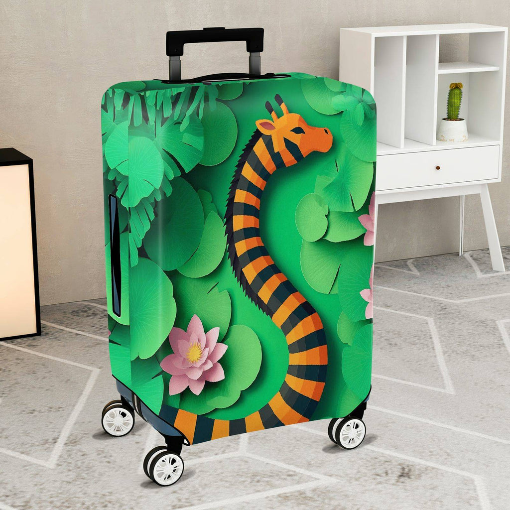 1-Piece Animal Floral Jungle Nature Leaf Frog  Suitcase Luggage Cover, Stretch Protective Sleeve