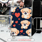 1-Piece Cute Dog Heart  Travel Holiday Fun  Suitcase Luggage Cover, Stretch Protective Sleeve