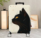 1-Piece Black Cat Orange Eyes Starry Night Cosmic  Suitcase Luggage Cover, Stretch Protective Sleeve
