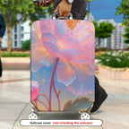1-Piece Floral Artistic Pastel Dreamy Elegant Luggage  Suitcase Luggage Cover, Stretch Protective Sleeve