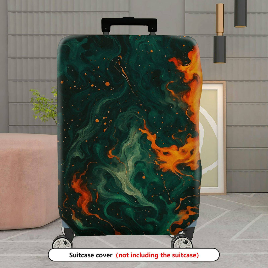 1-Piece Cosmic Flame Swirl Galaxy Artistic Abstract  Suitcase Luggage Cover, Stretch Protective Sleeve