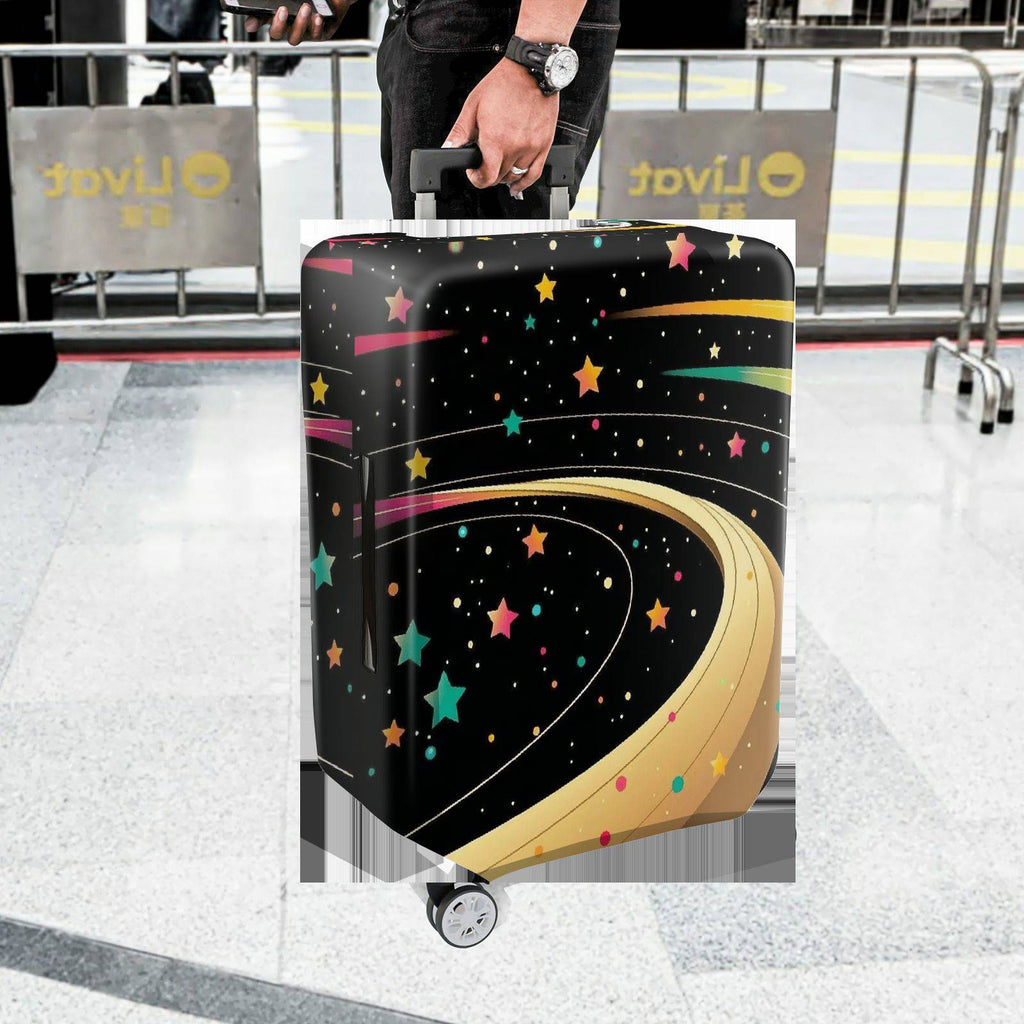 1-Piece Starry Night Cosmic Galaxy Outer Space Traveling  Suitcase Luggage Cover, Stretch Protective Sleeve