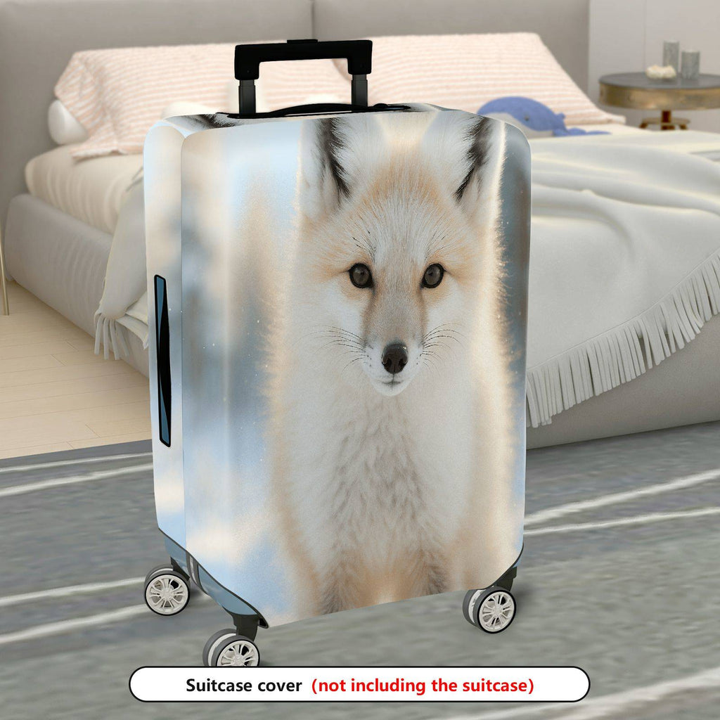 1-Piece Cute Fox Snowy Forest Animal Wildlife Nature Art  Suitcase Luggage Cover, Stretch Protective Sleeve