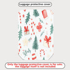 1-Piece Christmas Holiday Festive Xmas Seasonal  Suitcase Luggage Cover, Stretch Protective Sleeve