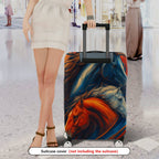 1-Piece Colorful Elegant Horse Artistic Vibrant Dynamic  Suitcase Luggage Cover, Stretch Protective Sleeve