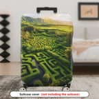 1-Piece Green Maze Landscape Nature Scenic Art  Suitcase Luggage Cover, Stretch Protective Sleeve
