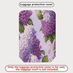 1-Piece Purple Floral Hydrangea Leaf Blossom Nature  Suitcase Luggage Cover, Stretch Protective Sleeve