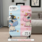 1-Piece Unicorn  Pink Blue Cute Pattern Decorative  Suitcase Luggage Cover, Stretch Protective Sleeve